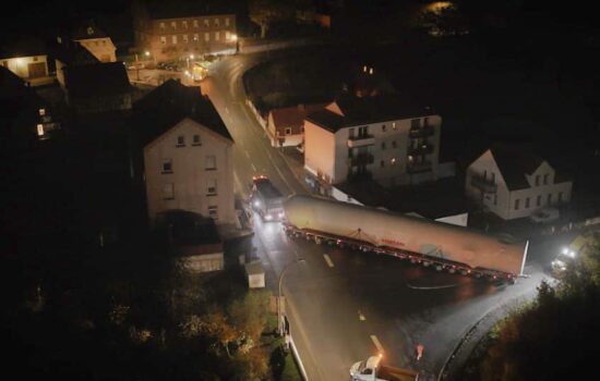On-carriage of the tanks to the construction site by night