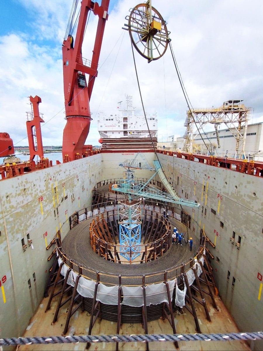 Cable spooling operations at the Port of Hitachi, Japan Cable spooling operations at the Port of Hitachi, Japan