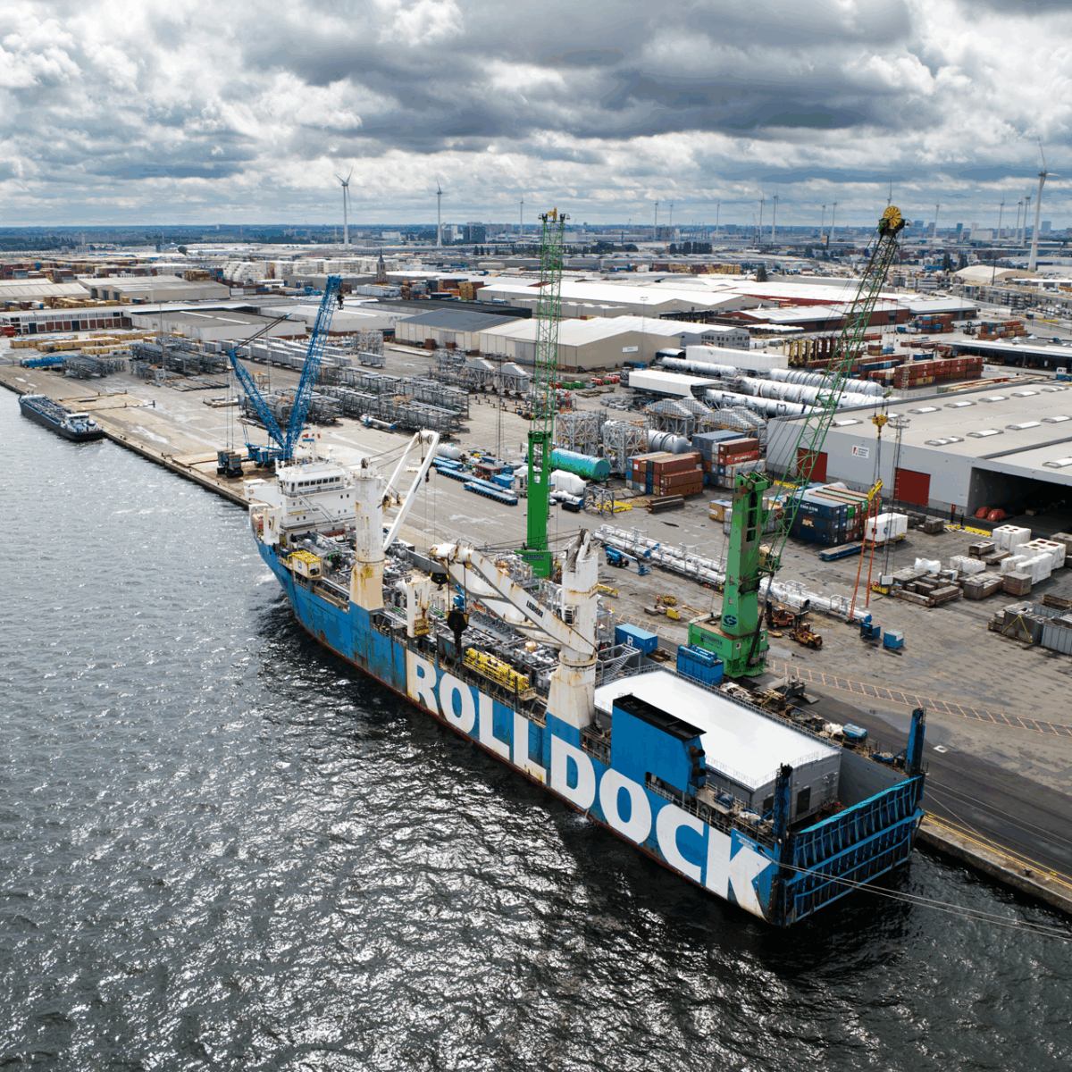 Discharging operations at the Port of Antwerp, Belgium