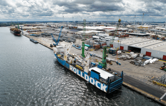 Discharging operations at the Port of Antwerp, Belgium