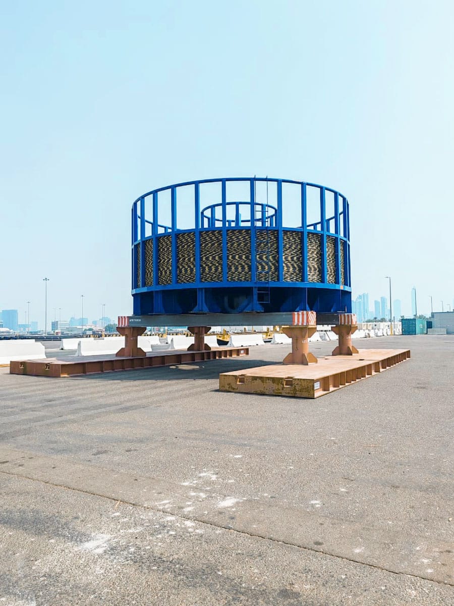 Intermediate storage of the FO cables at the Port of Abu Dhabi, UAE Intermediate storage of the FO cables at the Port of Abu Dhabi, UAE