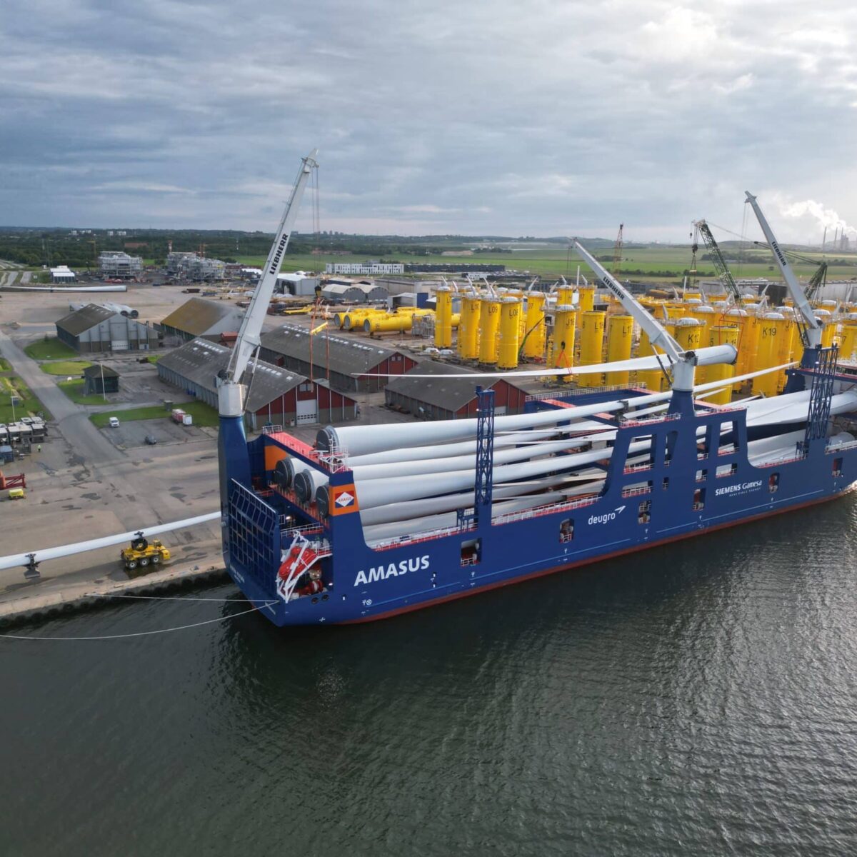 Loading operations at the Port of Aalborg, Denmark