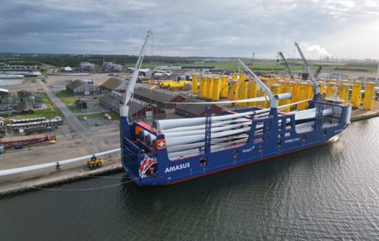 Loading operations at the Port of Aalborg, Denmark