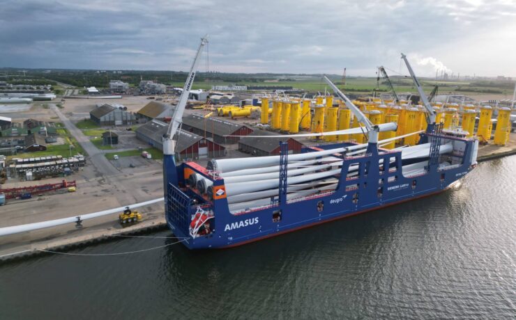 Loading operations at the Port of Aalborg, Denmark