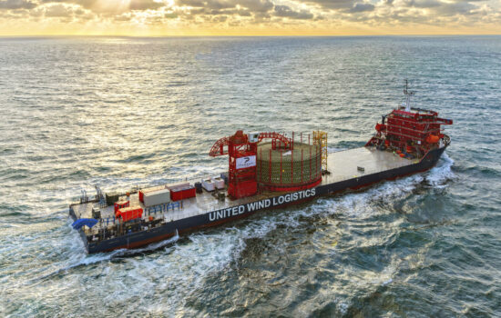 The deck carrier Vestvind departing for the project site in Heraklion, Greece