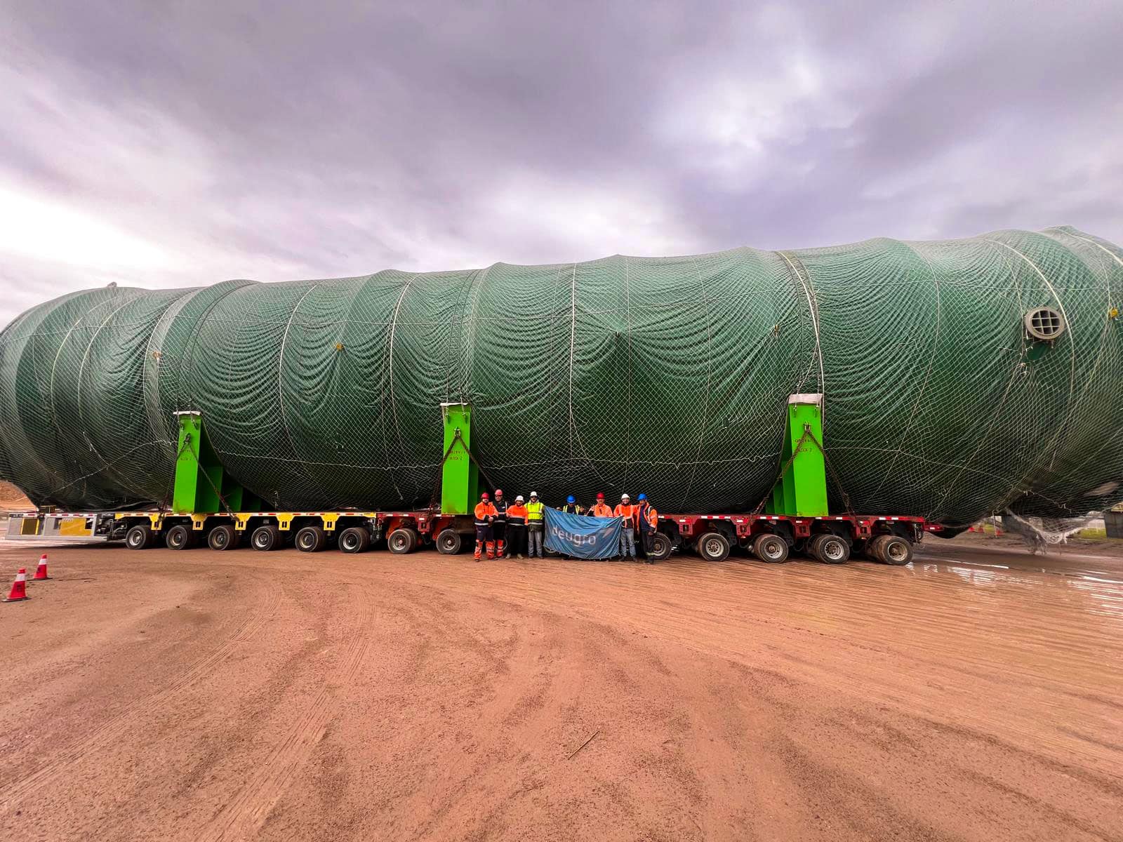 All cargo successfully delivered to the construction site