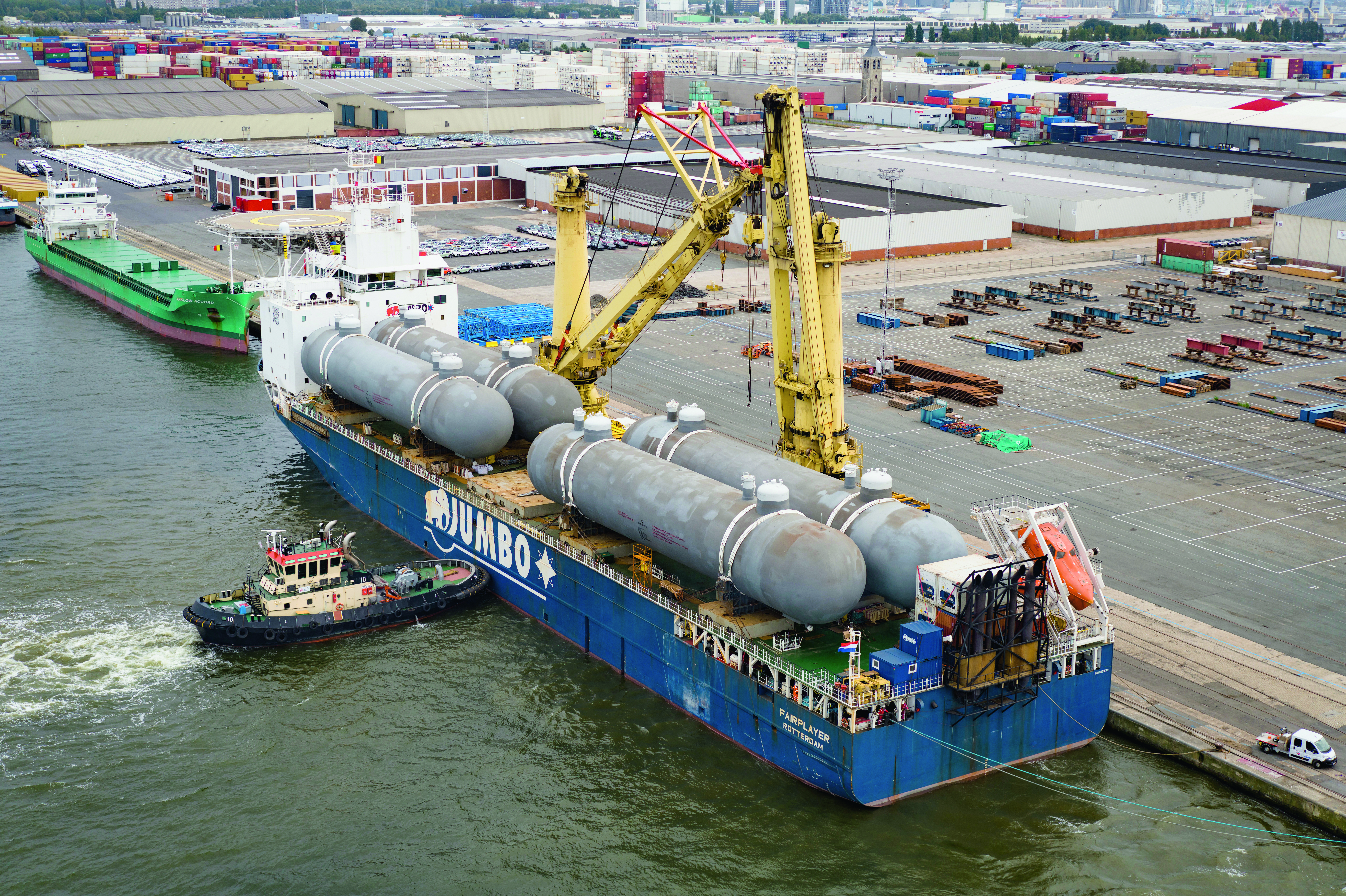 INEOS Project One, Arrival of the Jumbo Fairplayer at Antwerp Port, Belgium