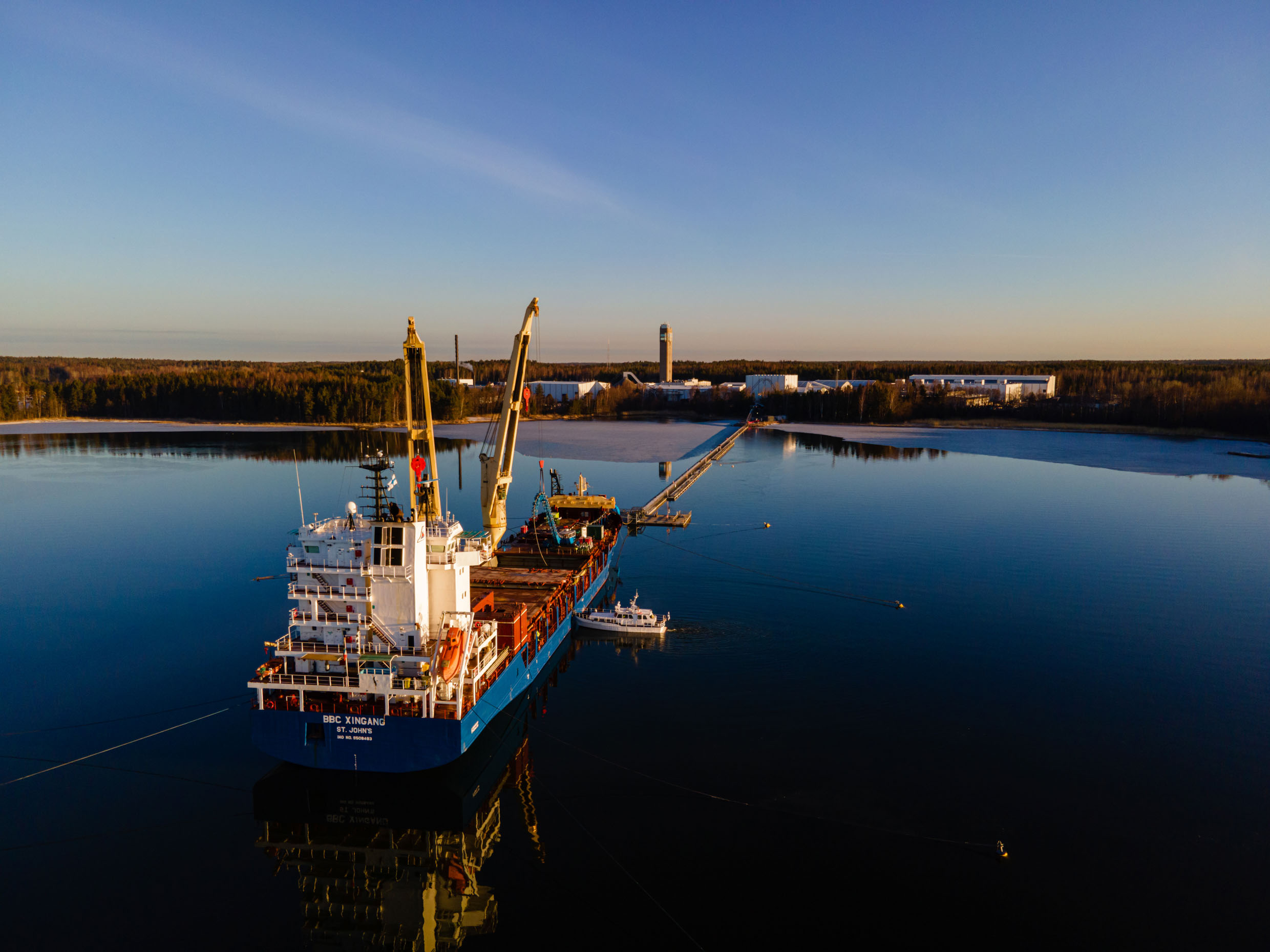 Turkish Crossing Project, Cable loading operations at the Pikkala Prysmian factory port