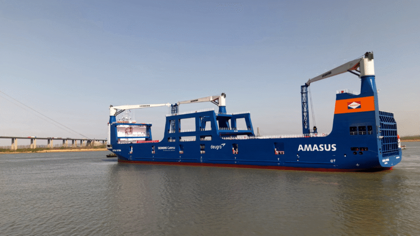 The delivery of the Rotra Futura at Zhenjiang Shipyards, Zhenjiang, Jiangsu, China