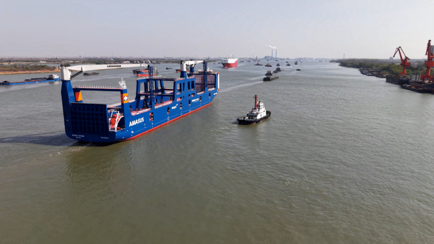 The delivery of the Rotra Futura at Zhenjiang Shipyards, Zhenjiang, Jiangsu, China