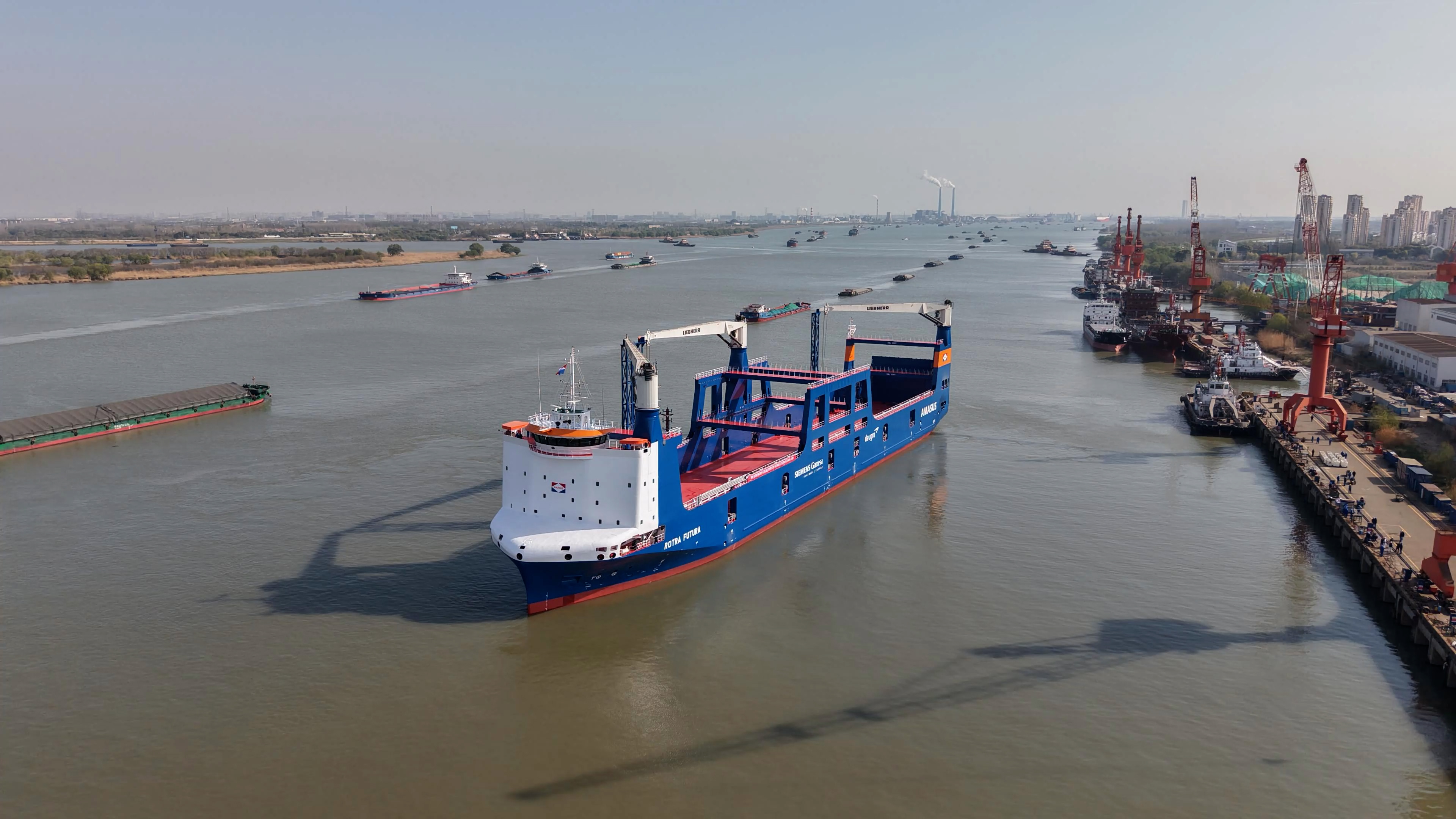 The delivery of the Rotra Futura at Zhenjiang Shipyards, Zhenjiang, Jiangsu, China