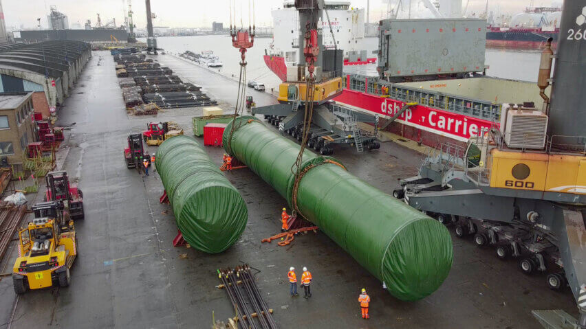 Golbey PM1 Project, Discharge operations at the Port of Antwerp, Belgium