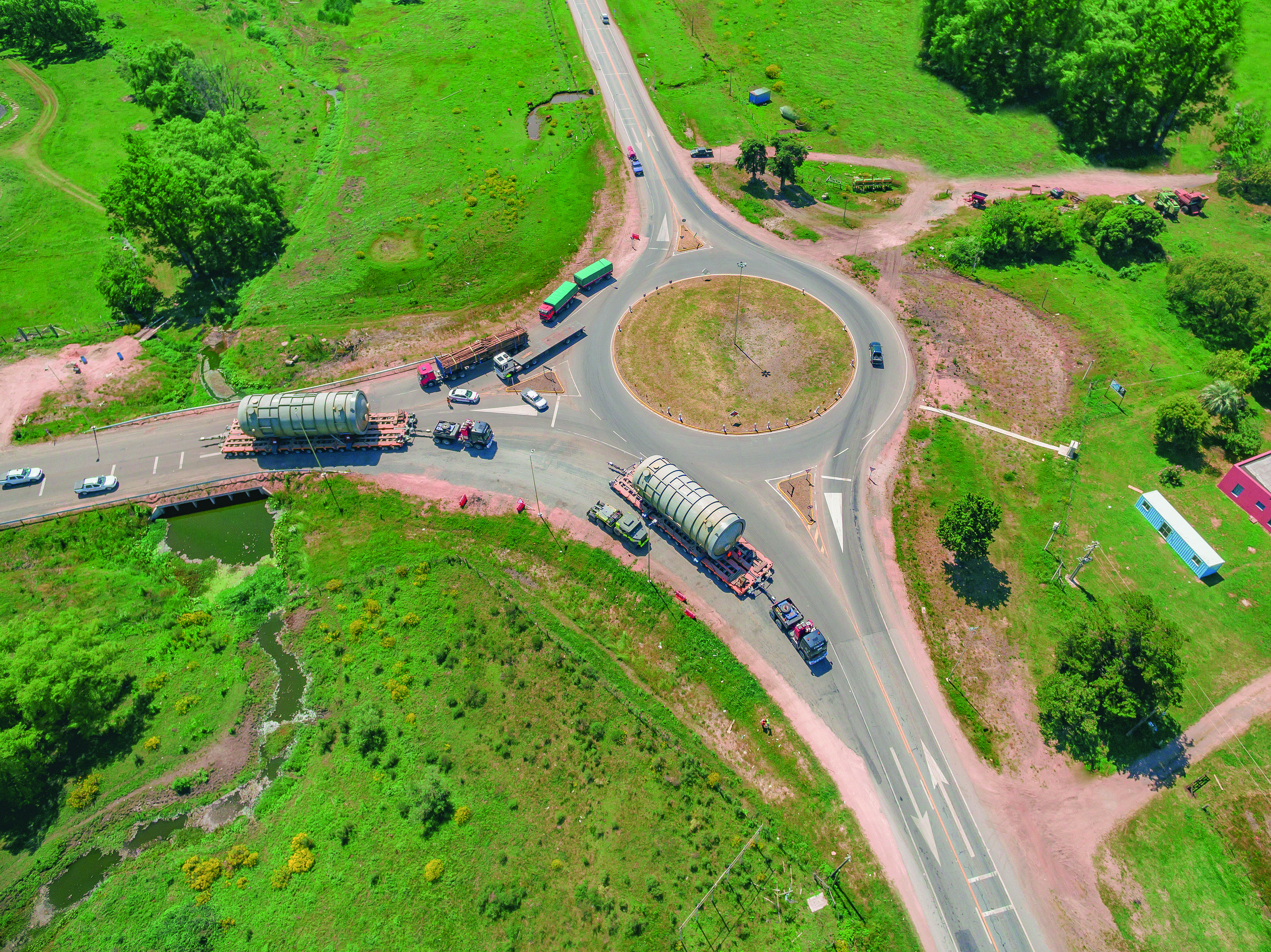 UPM Taurus Project, Extended infrastructure works for the 230 km road transport in central Uruguay, incl. the building of 28 bypasses