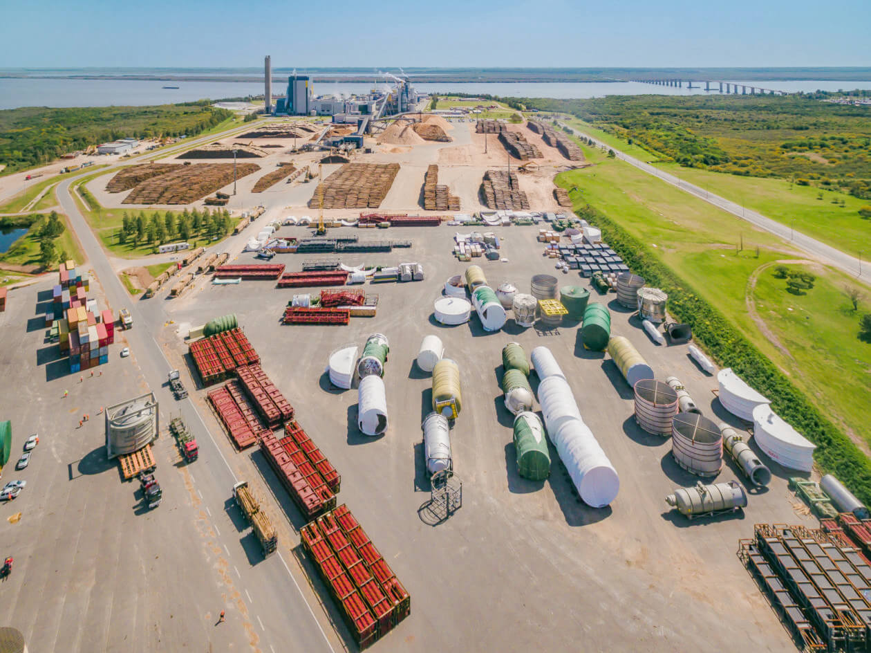 UPM Taurus Project, Dedicated storage area at first pulp mill in Fray Bentos to consolidate and prepare the convoys to leave for the second pulp mill in Paso de los Toros
