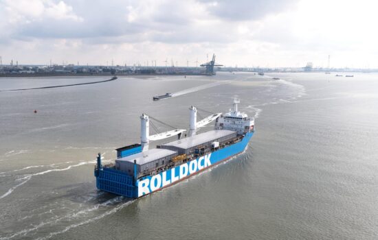 Arrival of the final vessel arriving at the Port of Antwerp, Belgium